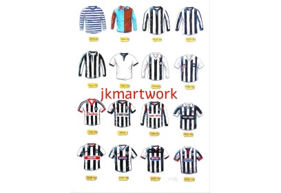 Grimsby Town FC Retro Shirts Wall Art Print